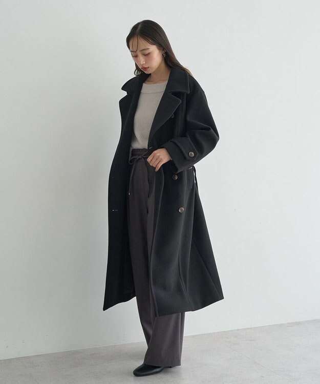 earth music&ecology 3WAYカラーロングコート Black