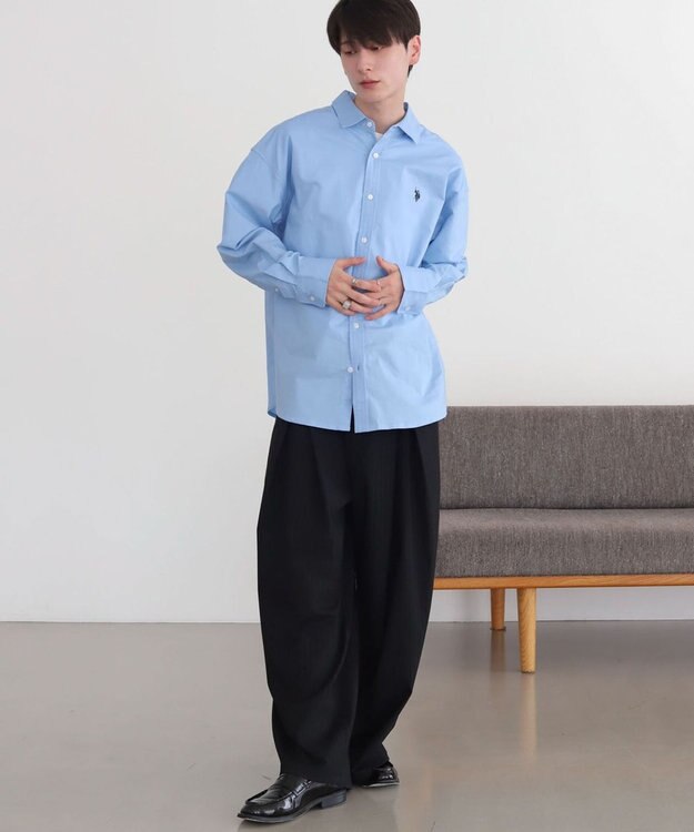 WEGO 別注USPOLOシャツ ブルー