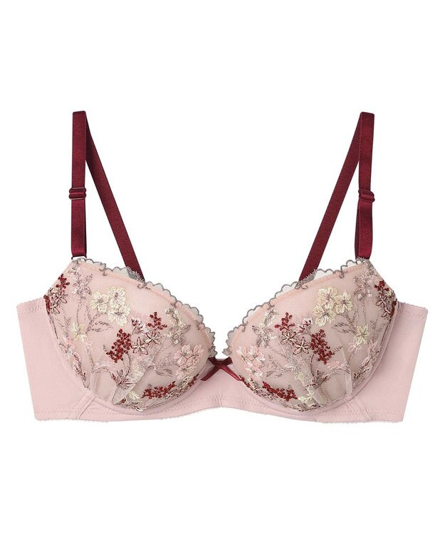une nana cool ボタニカル柄のレースが華やか　Botanic Garden　3/4カップブラ スモークピンク