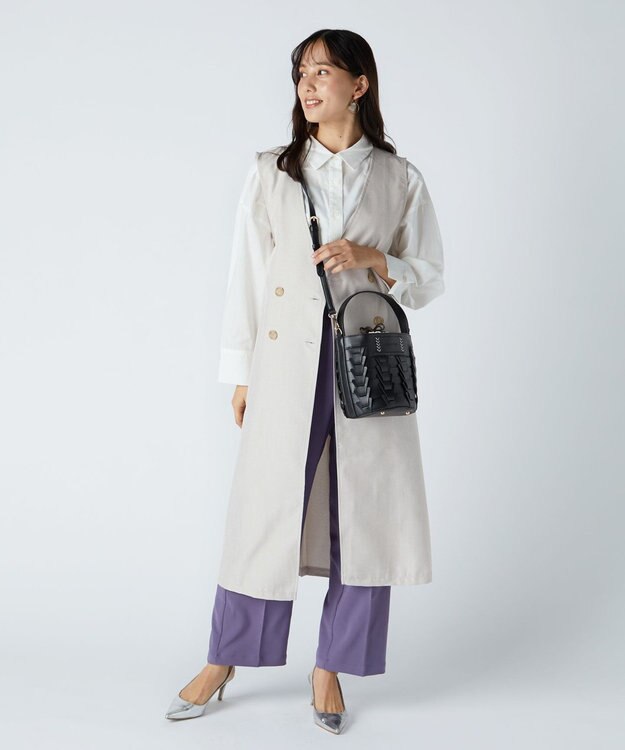 LA BAGAGERIE 【veganview】v piece mesh bucket bag ブラック