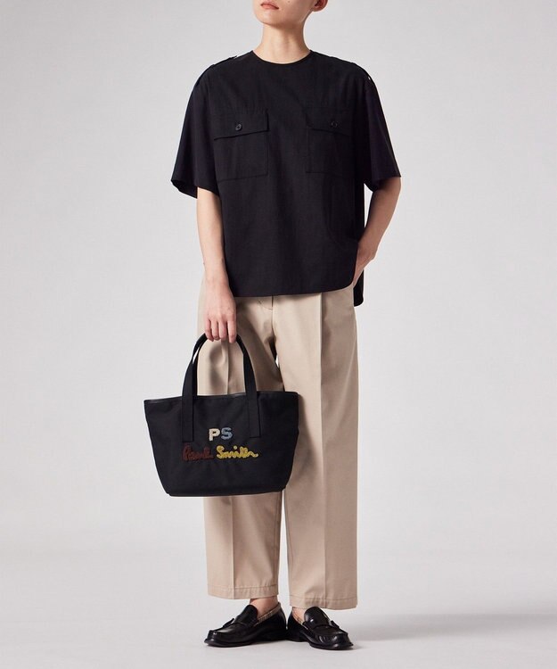 Paul Smith PSロゴエンブロイダリー ミニトートバッグ ブラック