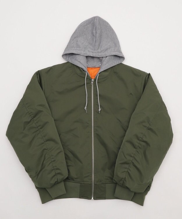 WEGO 【ユニセックス着用ITEM】2WAYフードパファーMA－1 カーキ