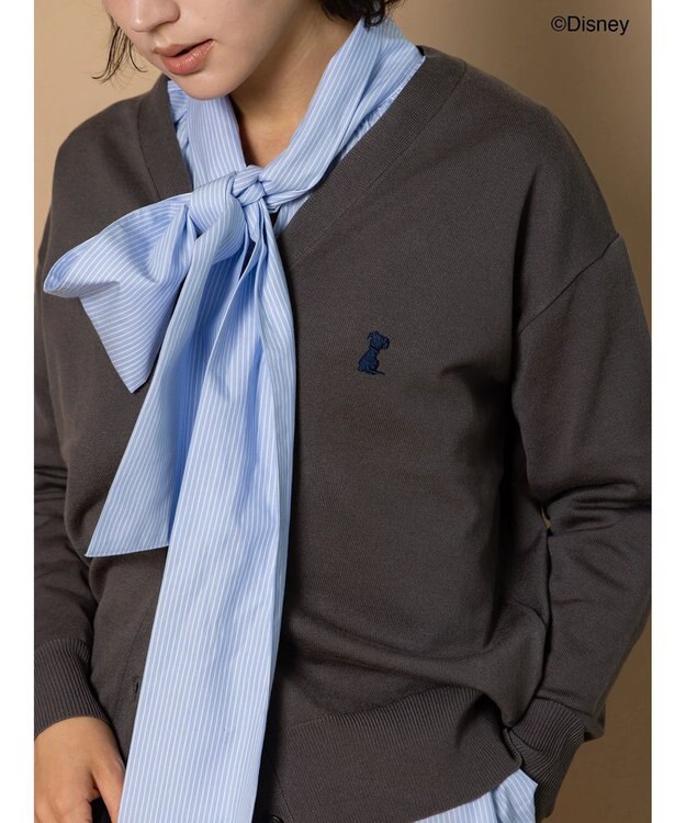 Te chichi 【Disney】101/刺繍Vネックカーディガン グレー