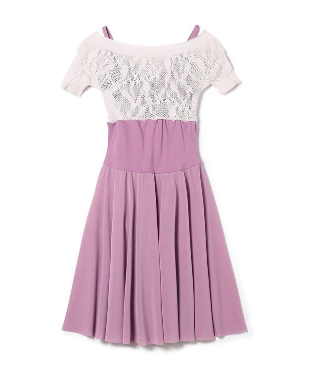 Chacott スカート付レオタード グレイッシュライラック