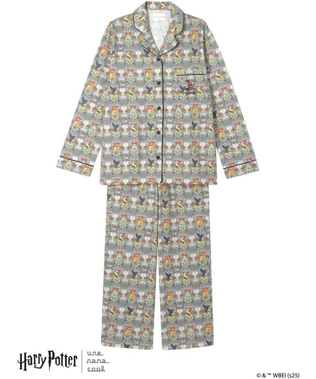 une nana cool 【ハリー・ポッターコラボ】【綿100%】開襟パジャマ グレー