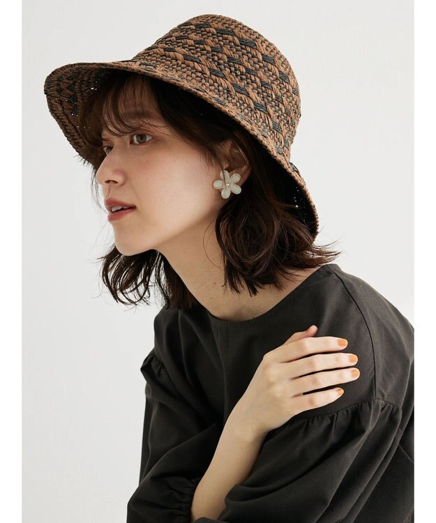 Green Parks ・配色ペーパーハット Brown