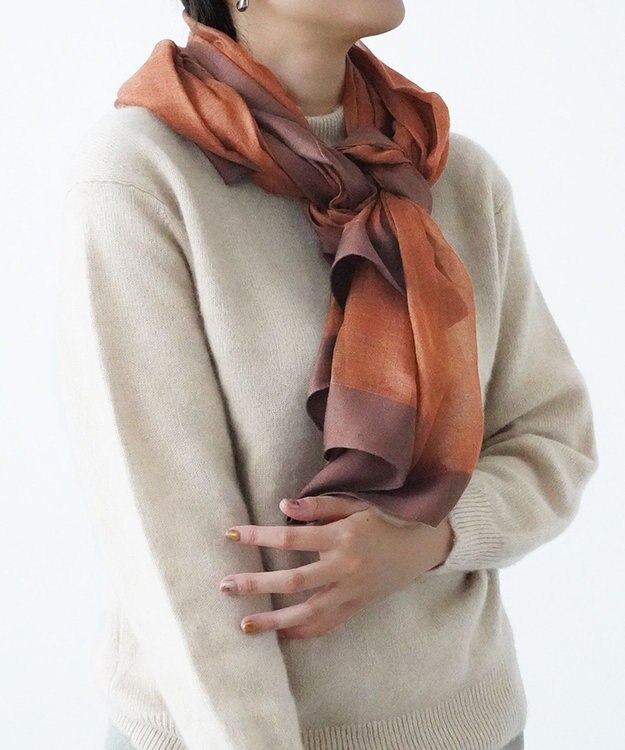 muto frame シルクカシミヤストール frame brown