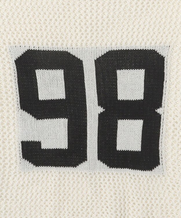 WEGO ナンバリングメッシュショートニット ブラック