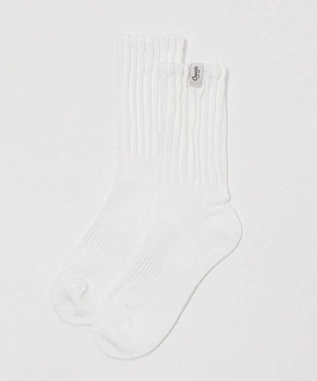 WEGO タグデザインボリュームリブソックス ホワイト