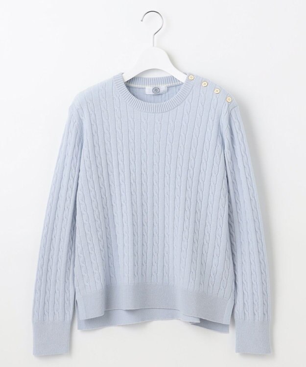 J.PRESS LADIES L 【洗える】WOOL BLEND AIR クルーネック ニット ライラックブルー系