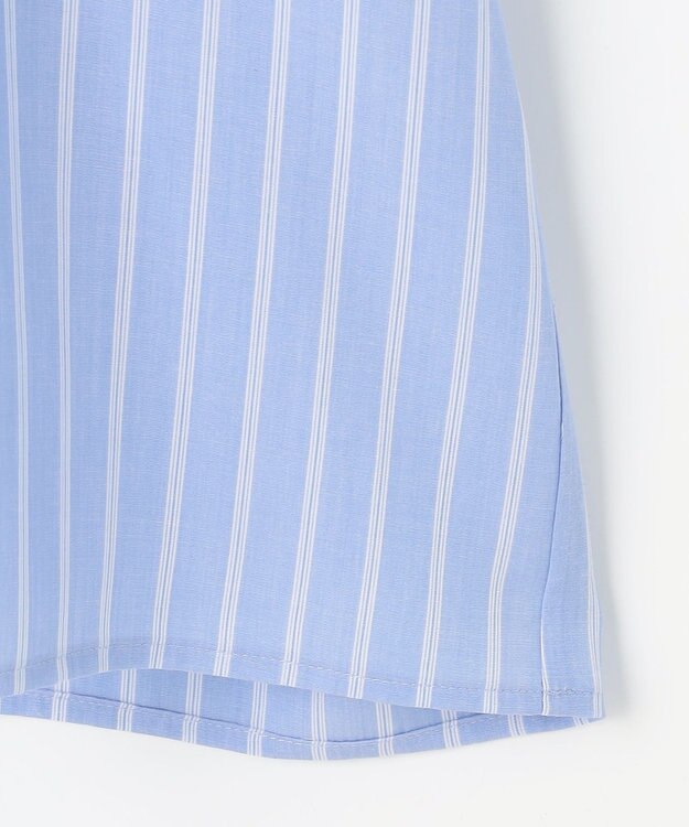 自由区 S リヨセルポプリンフリル ブラウス サックス×オフ