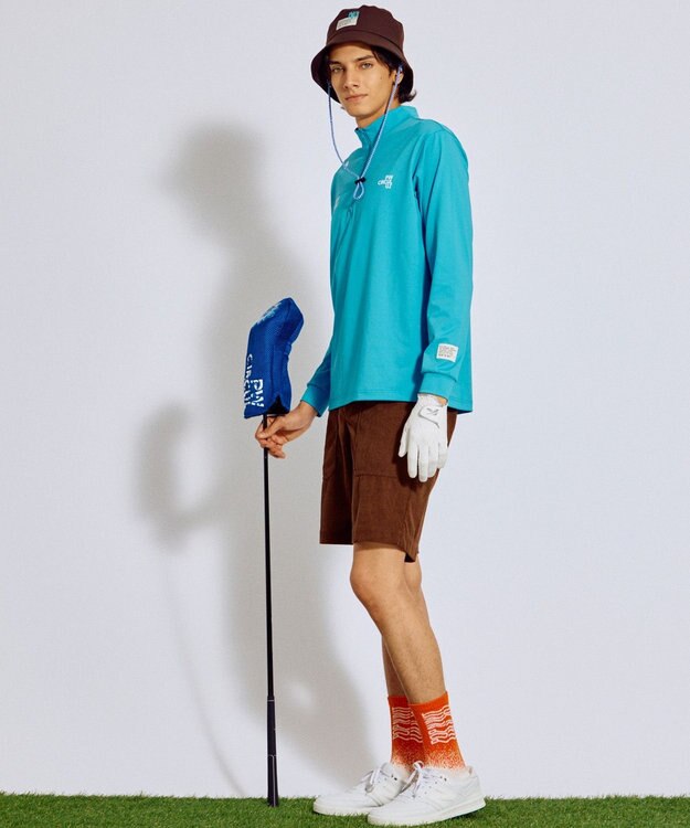 PW CIRCULUS 【MEN】グラデーションソックス ゴルフ オレンジ系