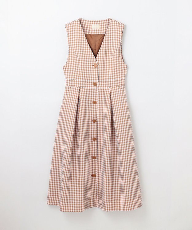 GRACE CONTINENTAL チェックジャンパースカート ベージュ