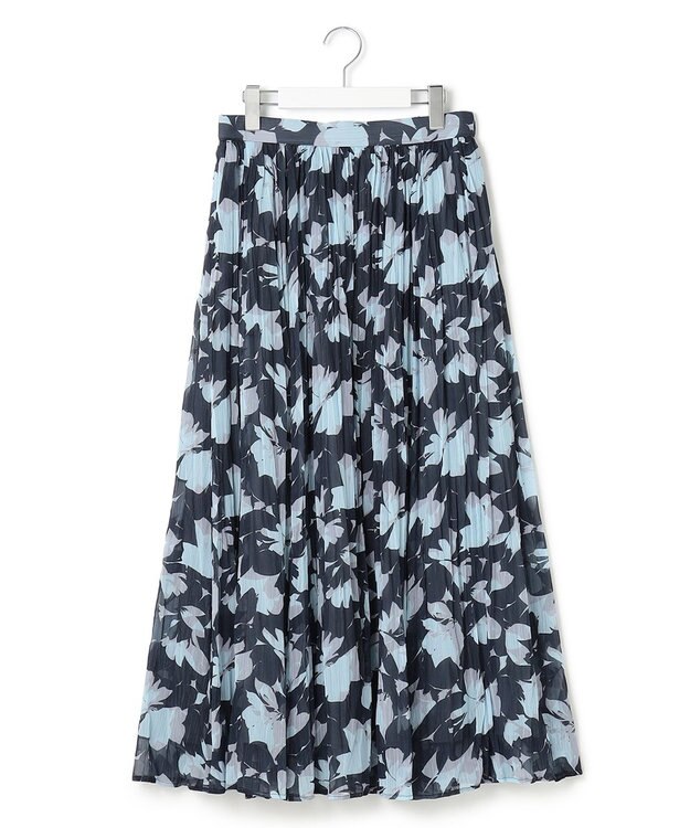 23区 【洗える】Ratti シャドーフラワープリント スカート ネイビープリント