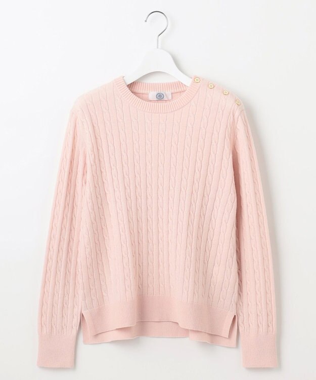 J.PRESS LADIES 【洗える】WOOL BLEND AIR クルーネック ニット ピンク系