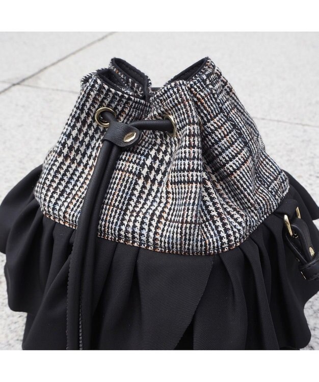 LA BAGAGERIE 【インスタグラマー chiyoさん×LA BAGAGERIE】フリルバケットバッグ グレー