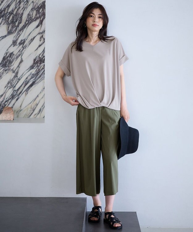 ANY カシュクールTシャツ ベージュ