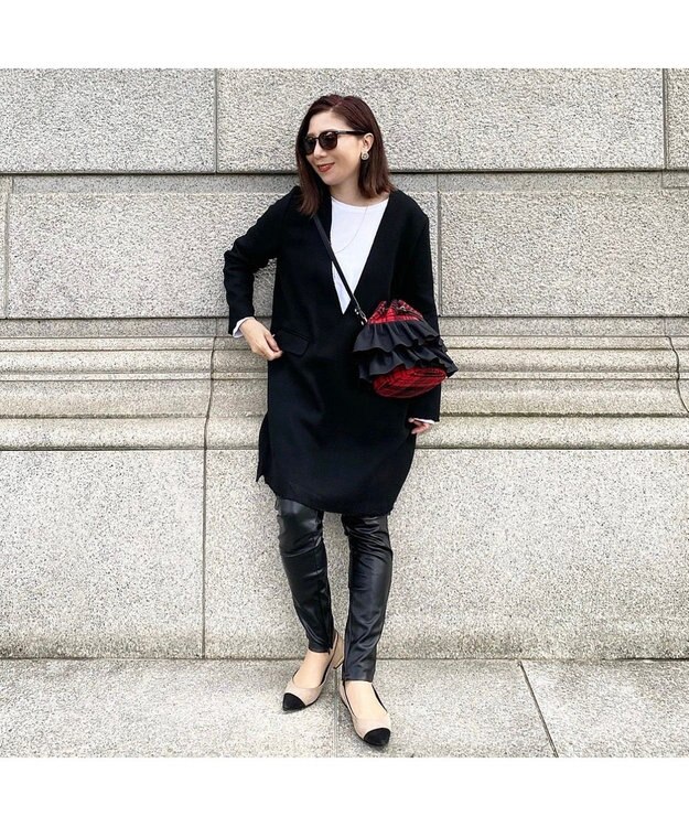 LA BAGAGERIE 【インスタグラマー chiyoさん×LA BAGAGERIE】フリルバケットバッグ レッド