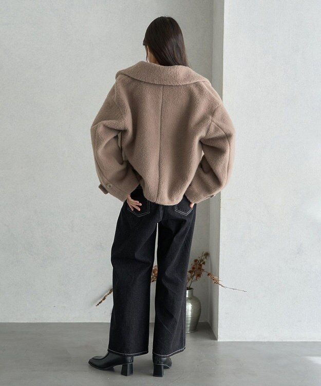 earth music&ecology シャギーショートコート Beige