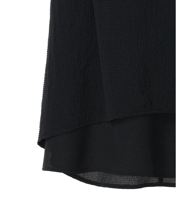 Green Parks 異素材レイヤードノースリーブブラウス Black