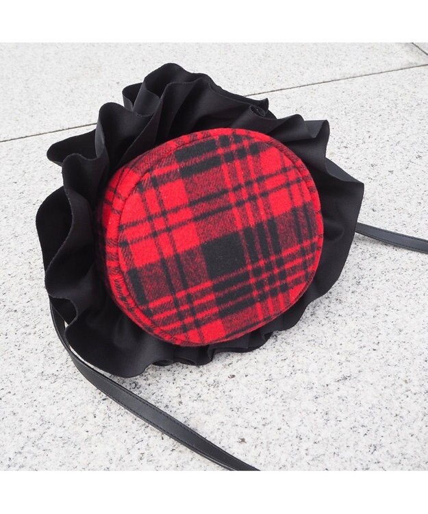 LA BAGAGERIE 【インスタグラマー chiyoさん×LA BAGAGERIE】フリルバケットバッグ レッド