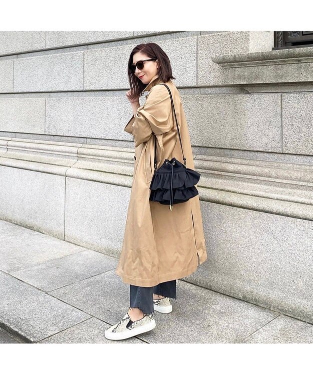 LA BAGAGERIE 【インスタグラマー chiyoさん×LA BAGAGERIE】フリルバケットバッグ ブラック