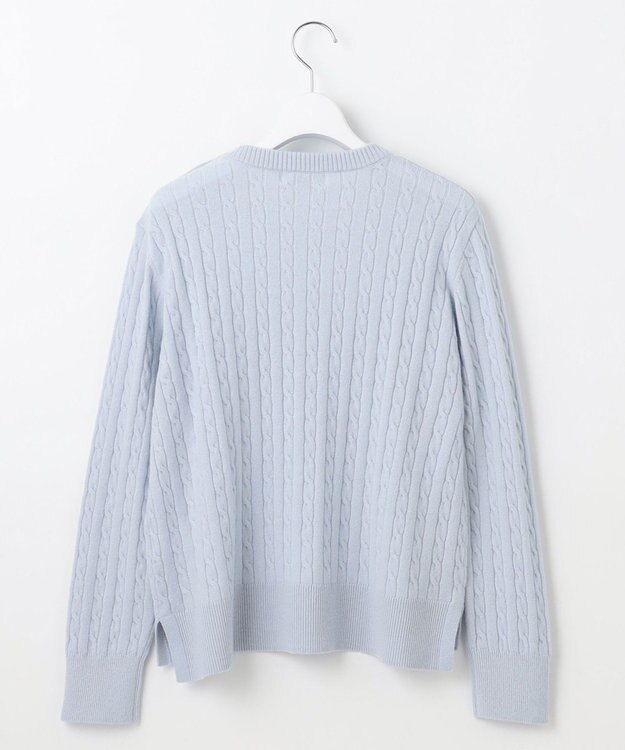 J.PRESS LADIES 【洗える】WOOL BLEND AIR クルーネック ニット ライラックブルー系