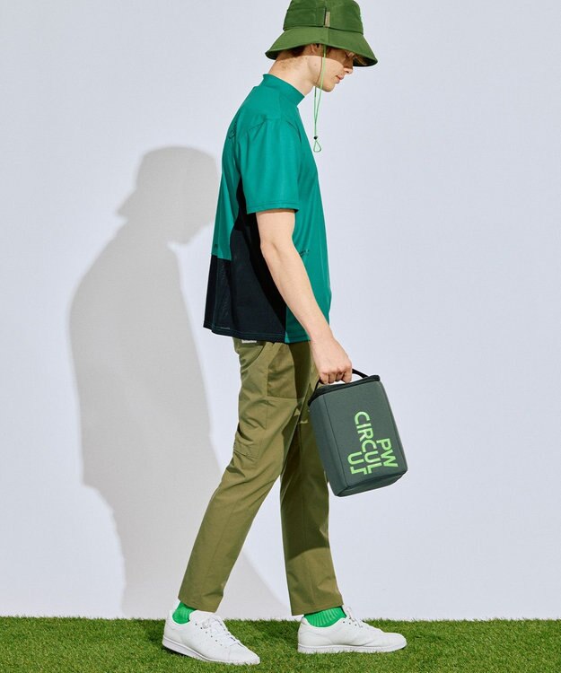 PW CIRCULUS 【MEN】ベンチレーション テーパードパンツ ゴルフ カーキ系