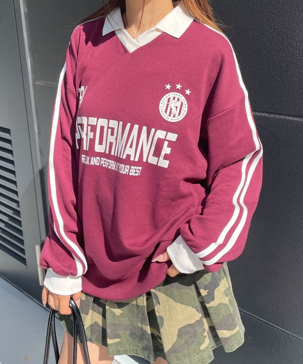 WEGO ゲームグラフィックビッグスウェット ワイン