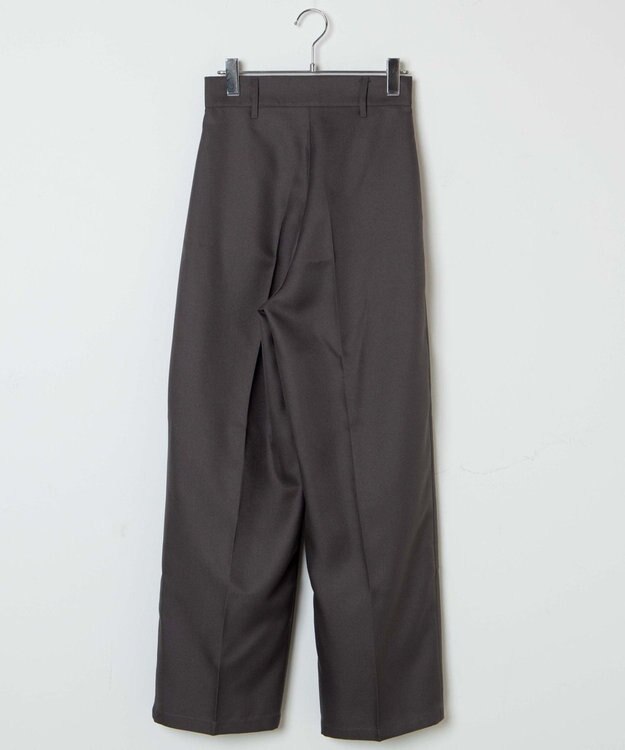 WEGO 【手洗い可】ハイウエストセンタープレスワイドパンツ グレー