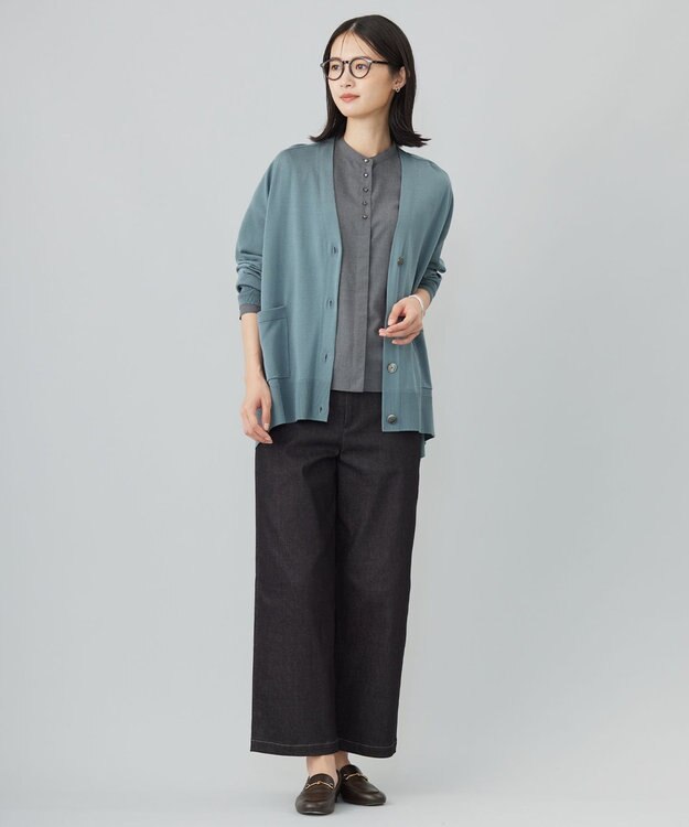 J.PRESS LADIES L 【WEB限定カラーあり・洗える】Lim-bless50sツイル ブラウス チャコール系