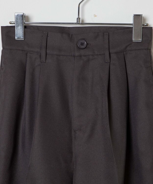 WEGO 【手洗い可】ハイウエストセンタープレスワイドパンツ グレー