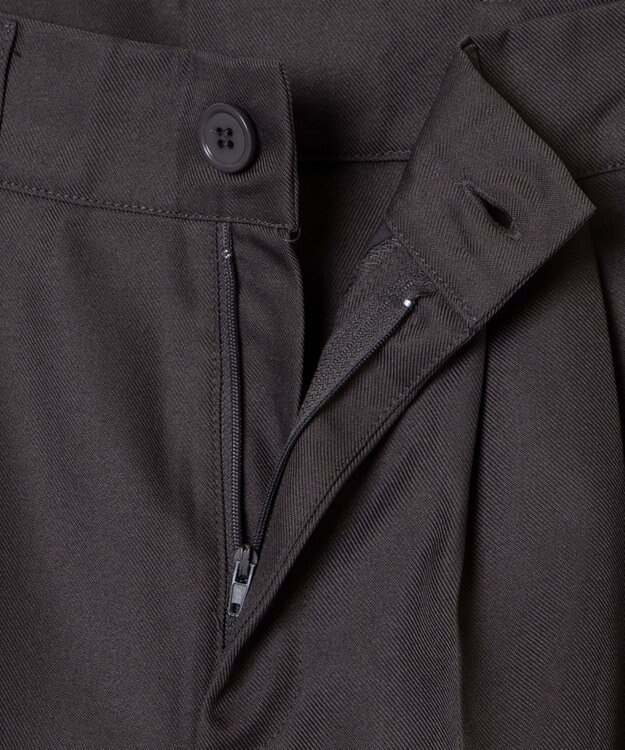 WEGO 【手洗い可】ハイウエストセンタープレスワイドパンツ グレー