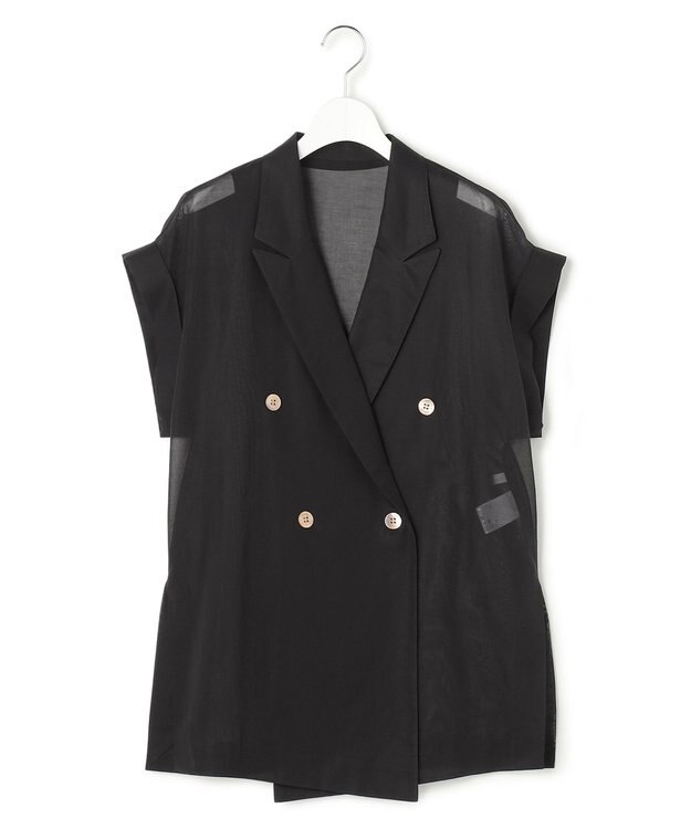 23区 【GOLD LABEL】コットンオーガンジー シアー ジレ ブラック系