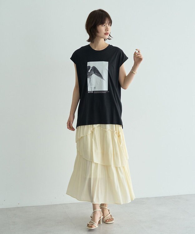 YECCA VECCA フォトプリントノースリーブTee Off White