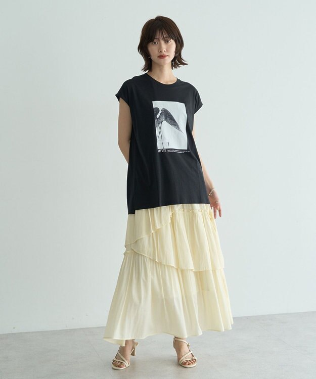 YECCA VECCA フォトプリントノースリーブTee Off White