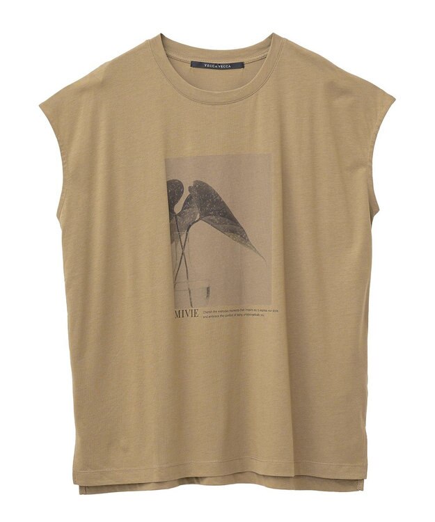 YECCA VECCA フォトプリントノースリーブTee Off White