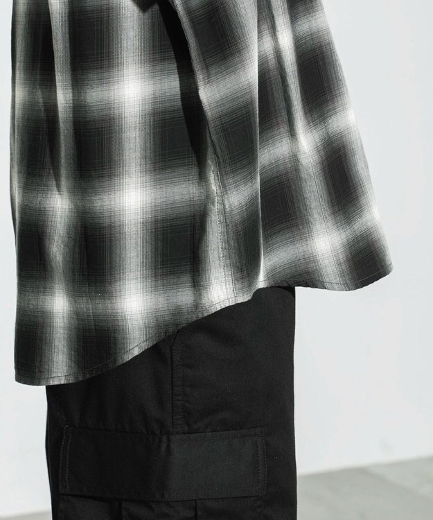 WEGO オンブレチェックシャツ（S） ブラックチェック1