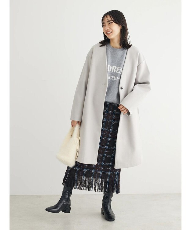 Green Parks もちやわ　ロゴニットプルオーバー Gray Mixture