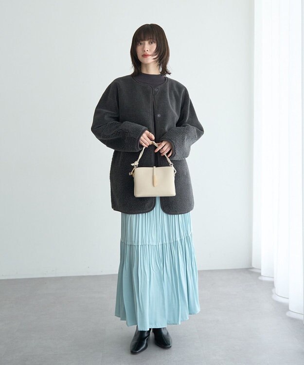 YECCA VECCA ランダムプリーツサテンマーメイドスカート Mint