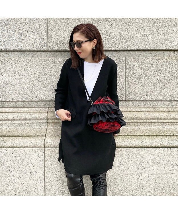 LA BAGAGERIE 【インスタグラマー chiyoさん×LA BAGAGERIE】フリルバケットバッグ レッド