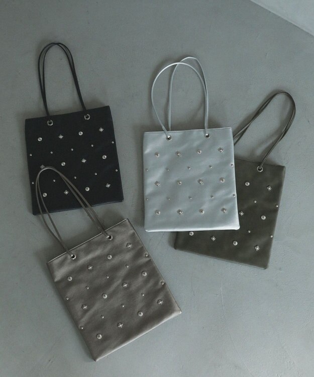 Green Parks ａｎｄｍｉｋｋａ．スタッズ付Ａ４トートバッグ Black