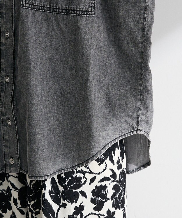 Green Parks シアーデニム２ＷＡＹビックドルマンシャツ Black