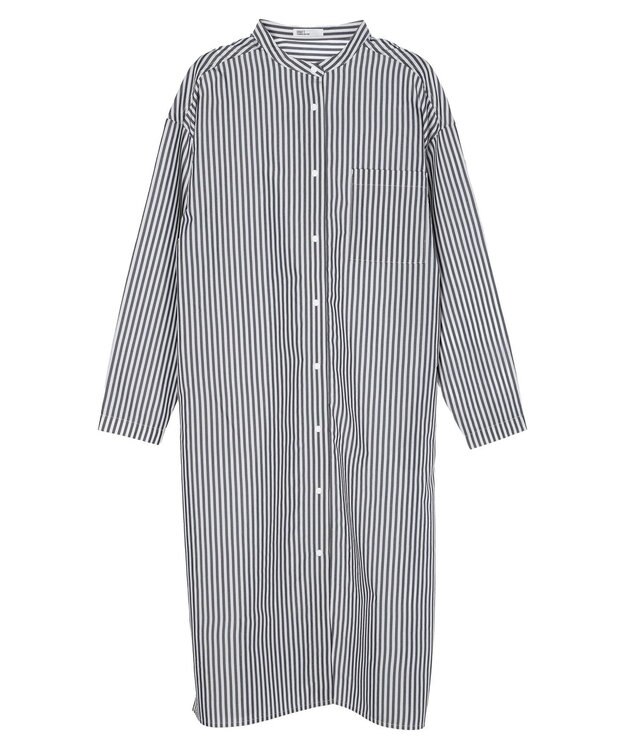 CRAFT STANDARD BOUTIQUE プランサーボタンシャツワンピース Stripe Black