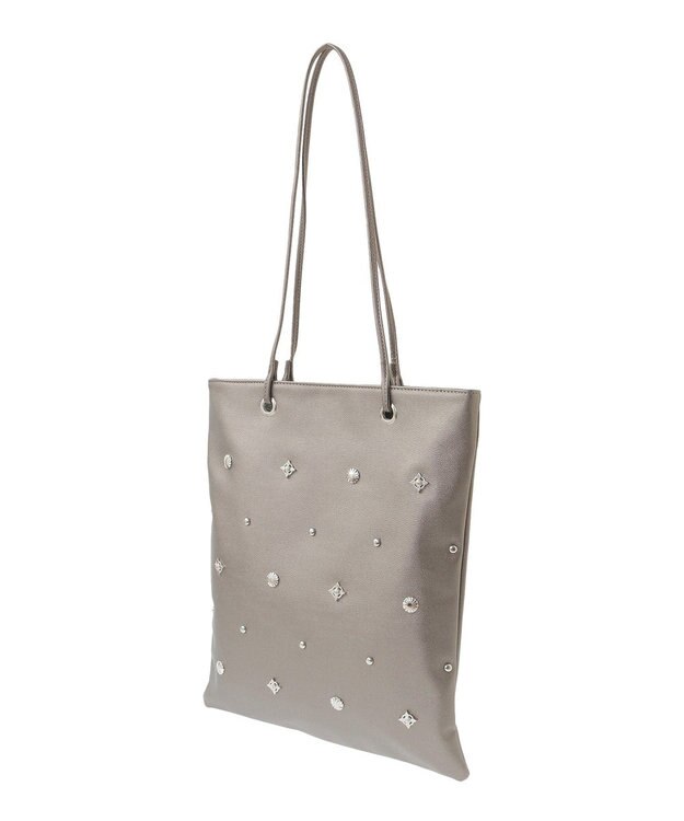 Green Parks ａｎｄｍｉｋｋａ．スタッズ付Ａ４トートバッグ Brown