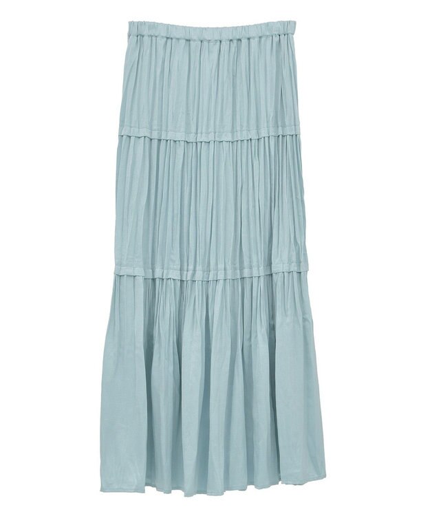 YECCA VECCA ランダムプリーツサテンマーメイドスカート Mint