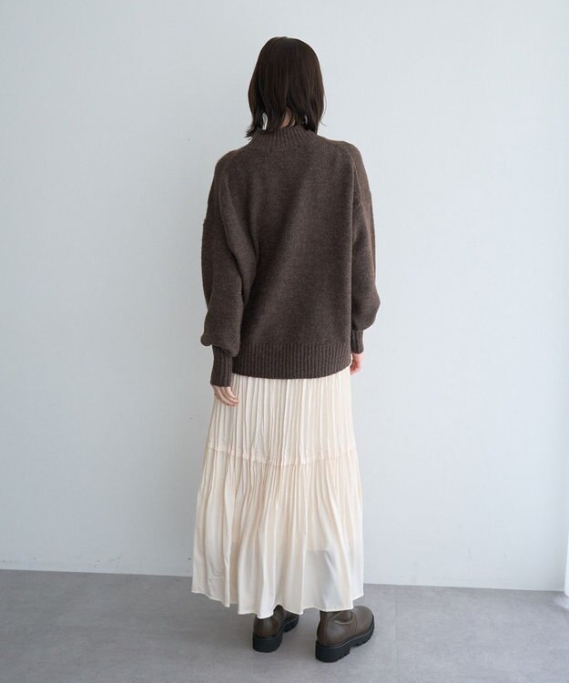 YECCA VECCA ランダムプリーツサテンマーメイドスカート Ivory