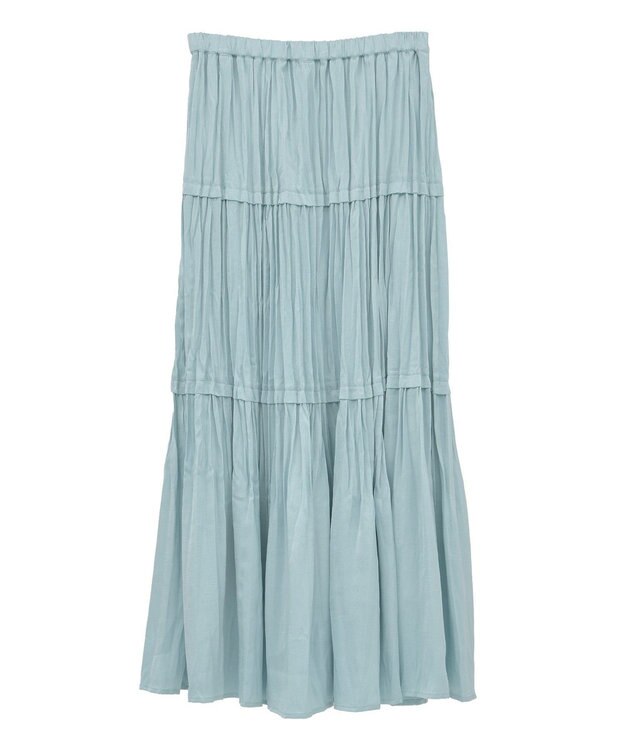 YECCA VECCA ランダムプリーツサテンマーメイドスカート Mint