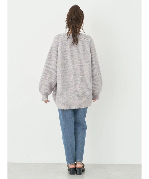 earth music&ecology フワフワＭＩＸヤーンカーディガン Lavender