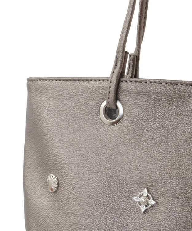 Green Parks ａｎｄｍｉｋｋａ．スタッズ付Ａ４トートバッグ Brown